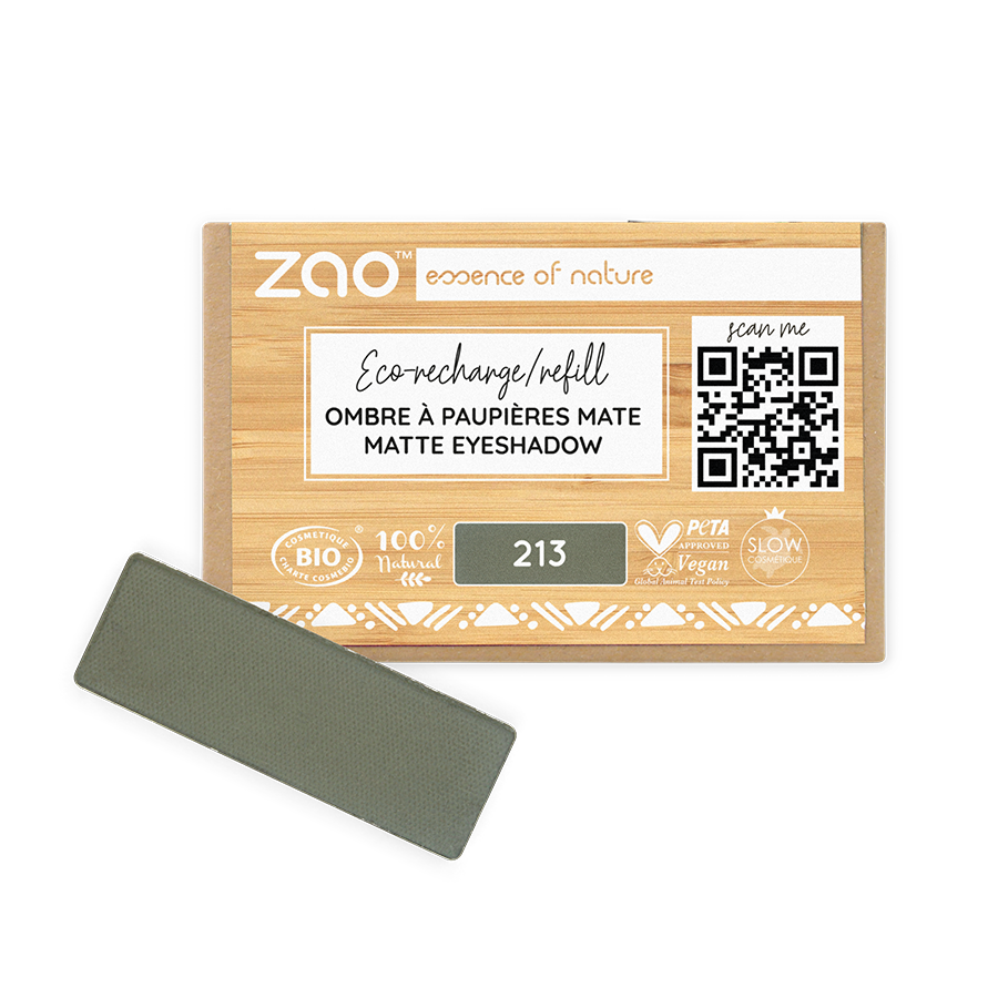 Zao Recharge Fard à paupières Rectangulaire mat 115213 Vert militaire