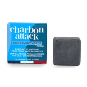 Lamazuna Soin lavant visage solide - peaux mixtes à grasses - Charbon attack 30g