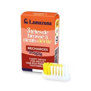 Lamazuna 3 Têtes de brosse à dents Souple DECLIC